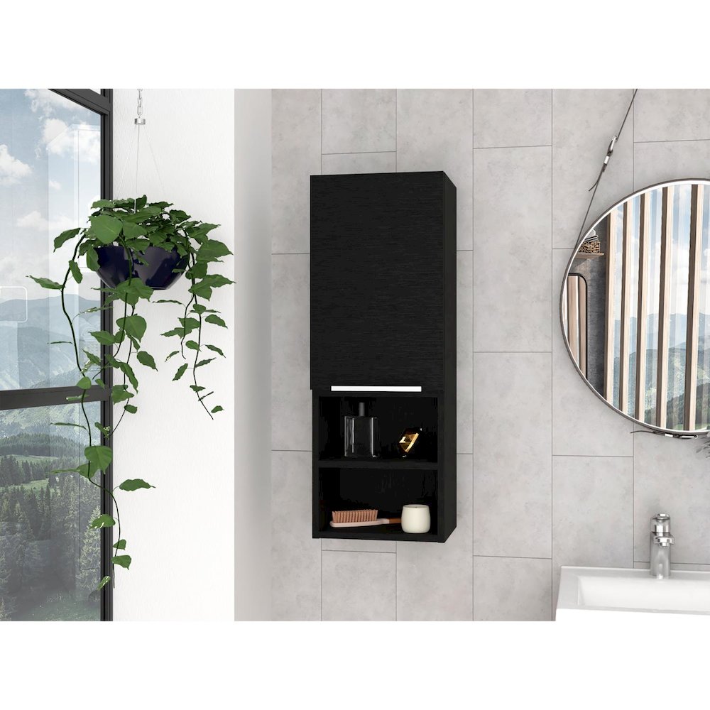 Mila Medicine Cabinet Black MDF. Picture 3