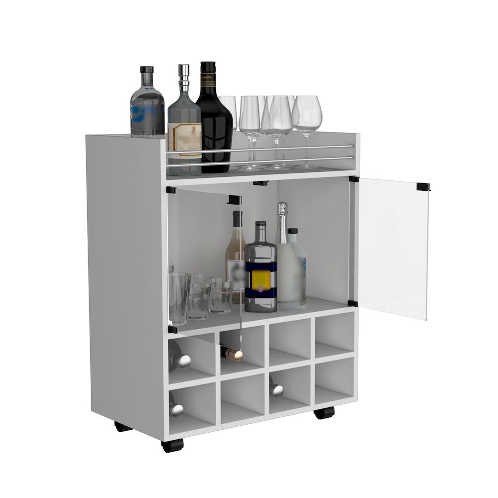 St Andrews Bar Cart White MDF. Picture 2
