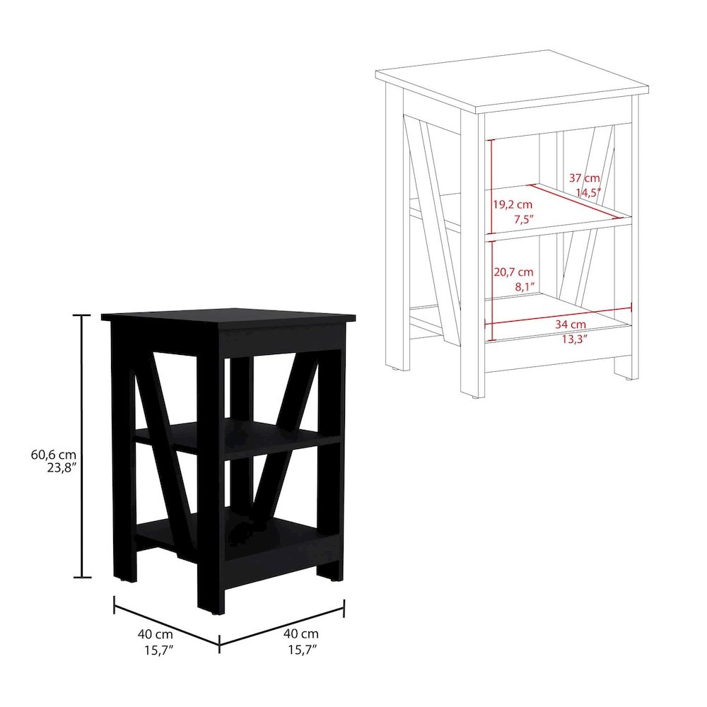 Taylor Side Table Black MDF. Picture 4