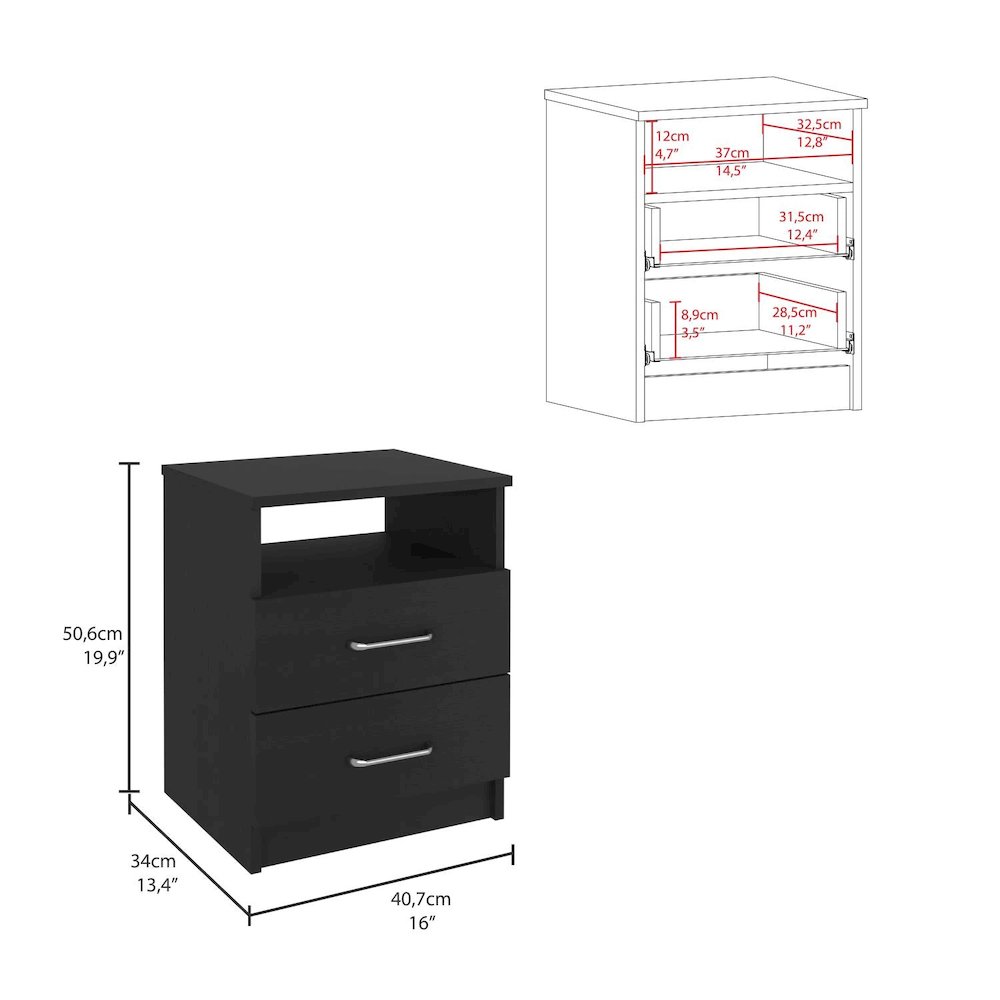Napoles Nightstand Black MDF. Picture 4