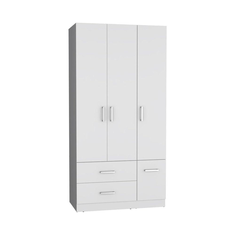 Sebree Four Door Armoire White MDF. Picture 1