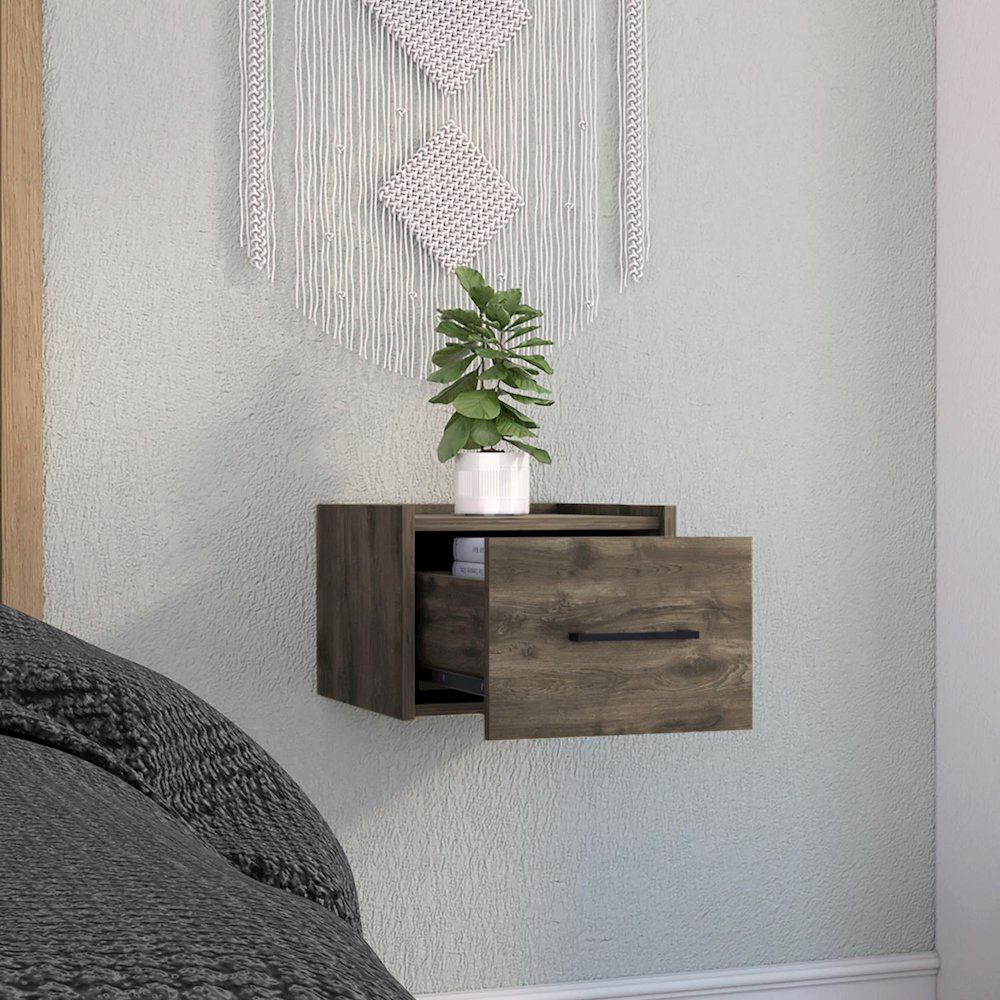 Boa Floating Nightstand Dark Brown MDF. Picture 5