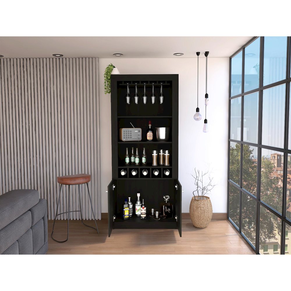 Leto XL Shoe Rack Black MDF. Picture 5