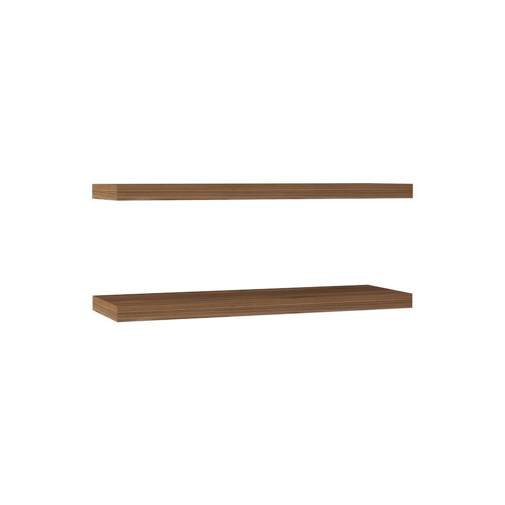 Ecco 31.5" Wide Floating Shelves Set of 2 Mahogany MDF. Picture 2