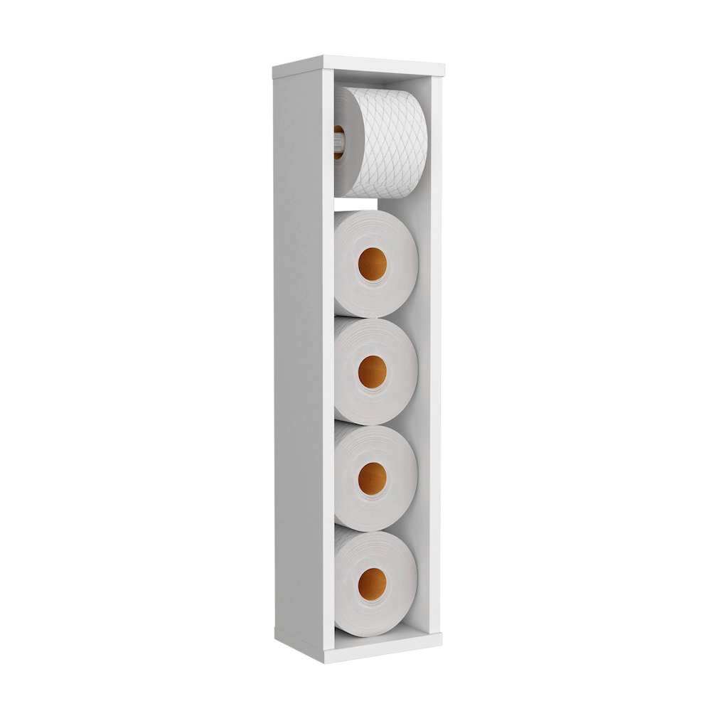 Bali Toilet Paper Holder Shelf White MDF. Picture 4