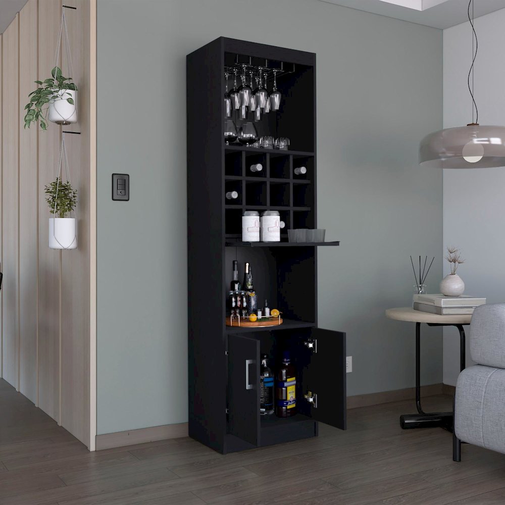 Kevil Bar Cabinet Black MDF. Picture 5