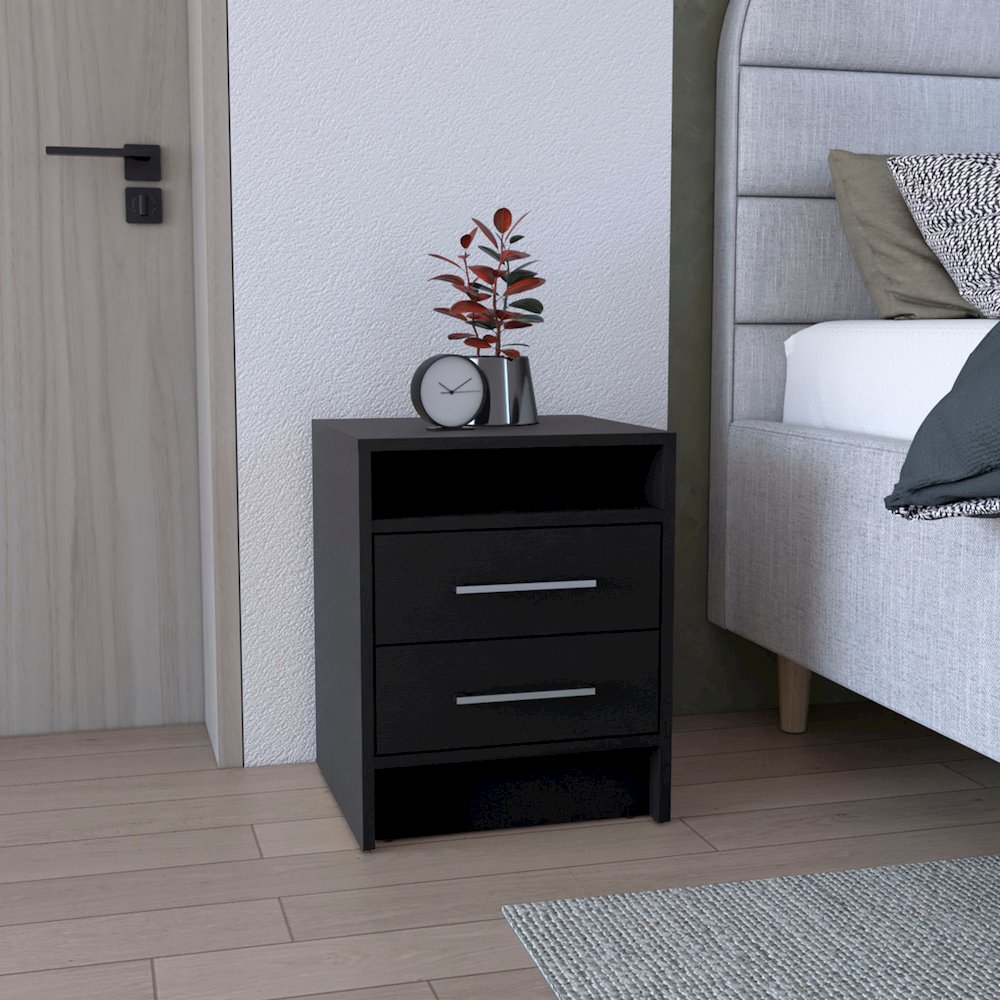 Greter Nightstand Black MDF. Picture 4