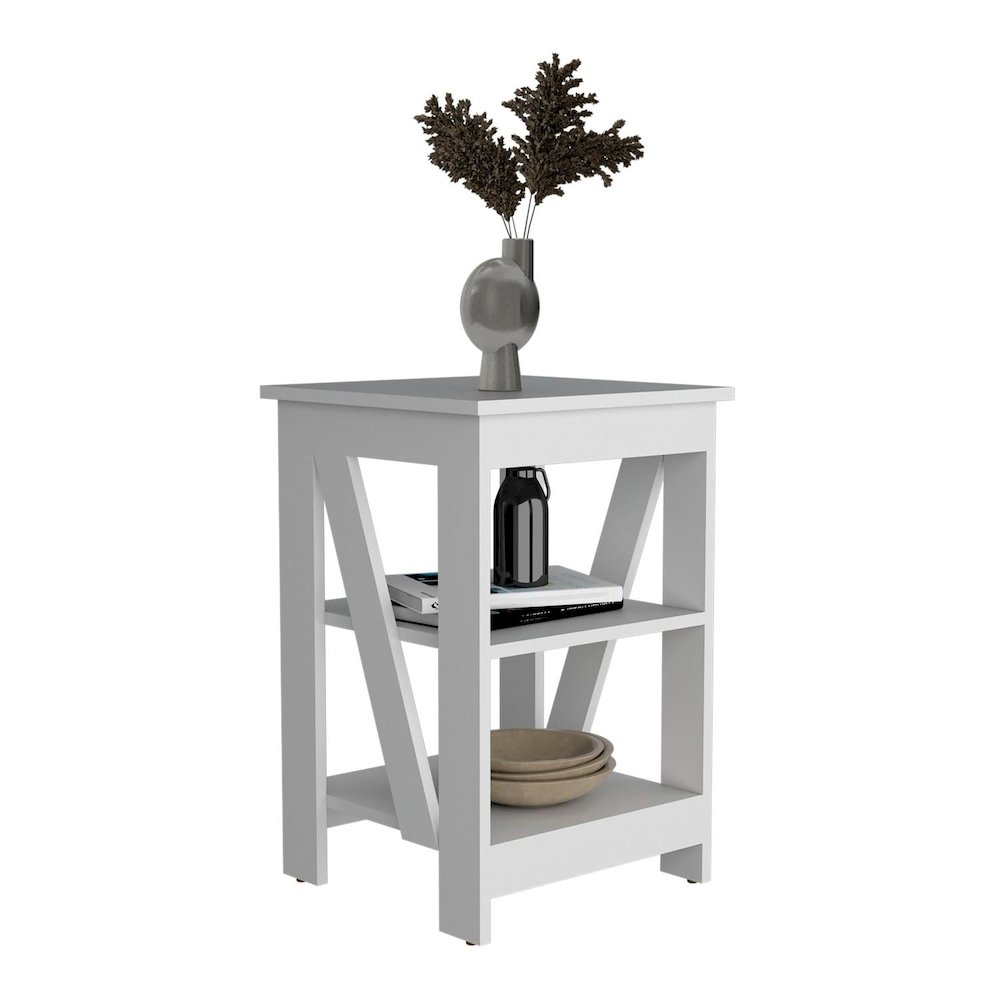 Taylor Side Table White MDF. Picture 2