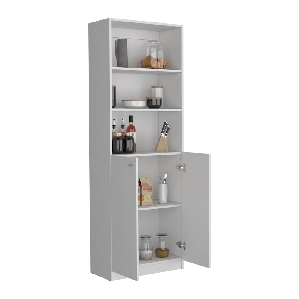 Home 2-Door Bookcase White MDF. Picture 2