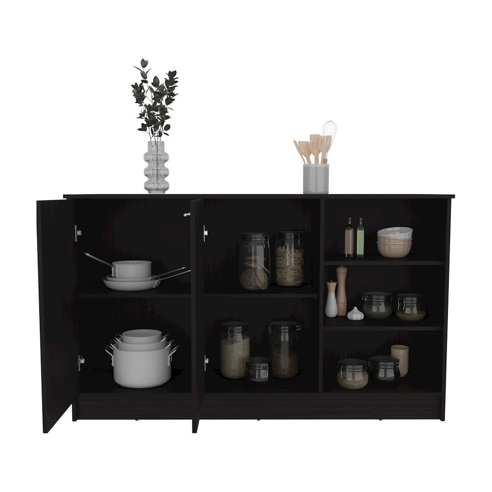 Maine Desk With Hutch Black MDF. Picture 2