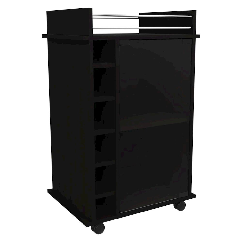 Dukat Bar Cart Black MDF. Picture 4