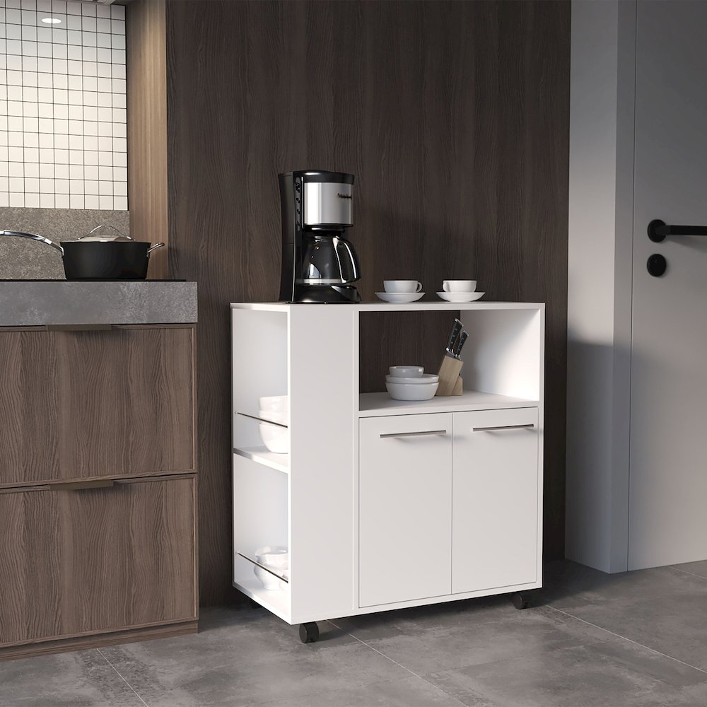 Eldon Kitchen Cart White MDF. Picture 4