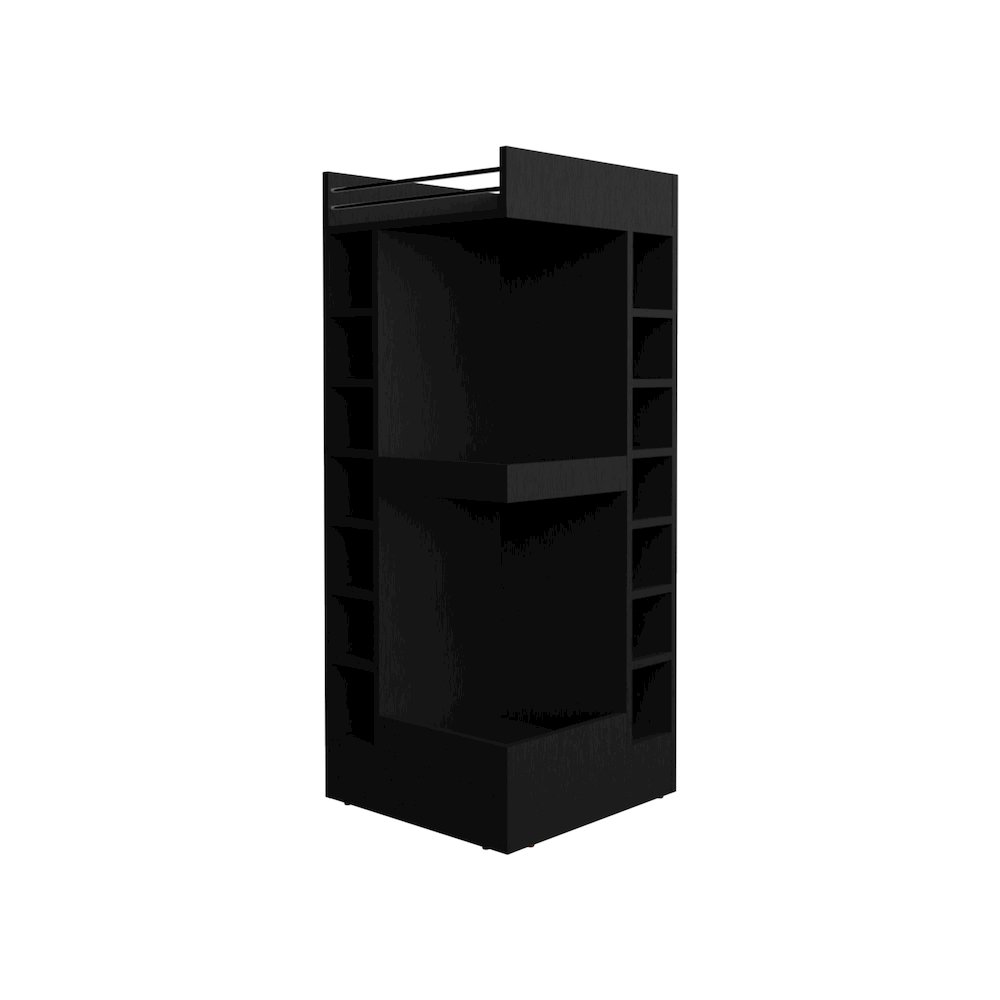 Lyman 46" Tall Corner Bar Cabinet Black MDF. Picture 5