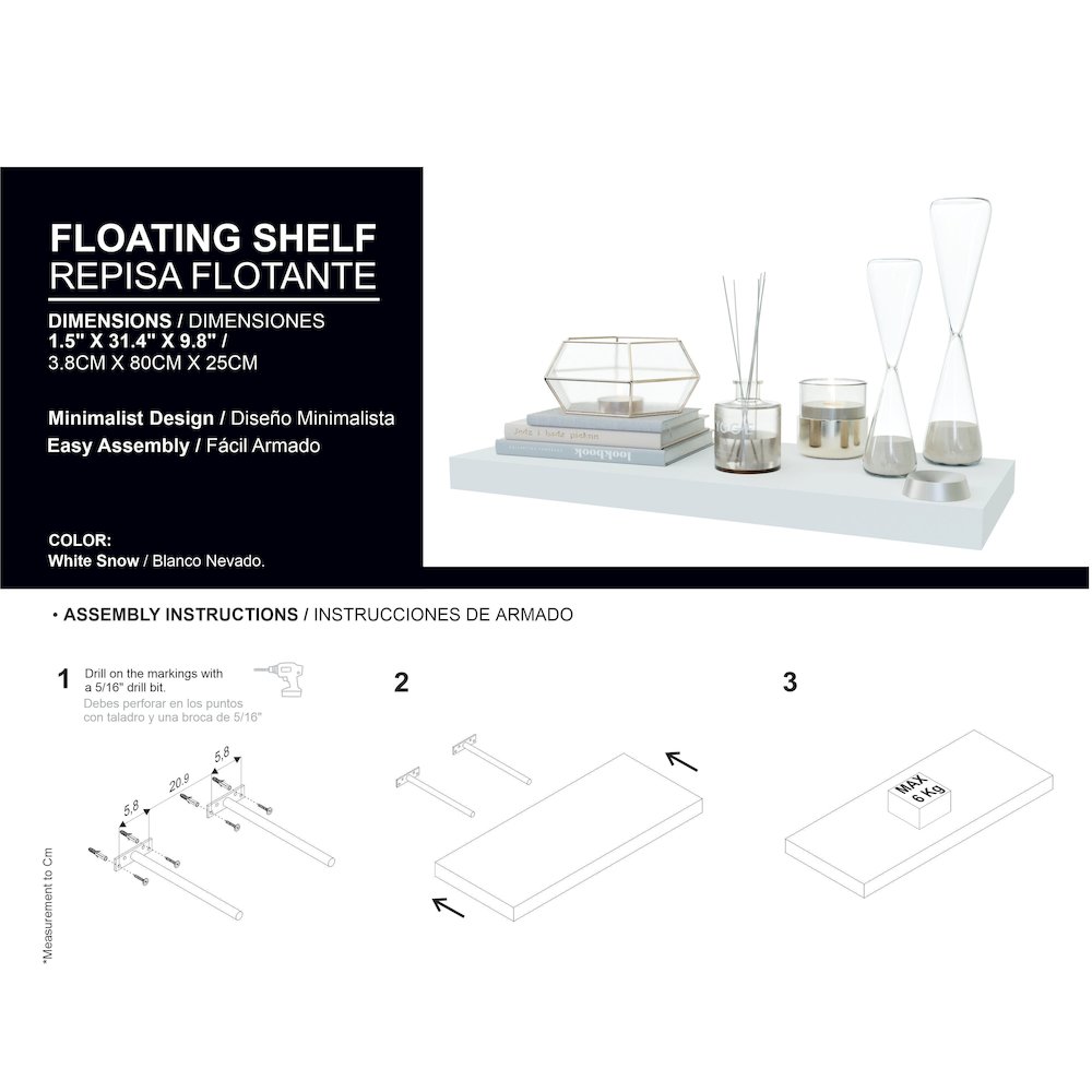 Adele Floating Nightstand White MDF. Picture 2