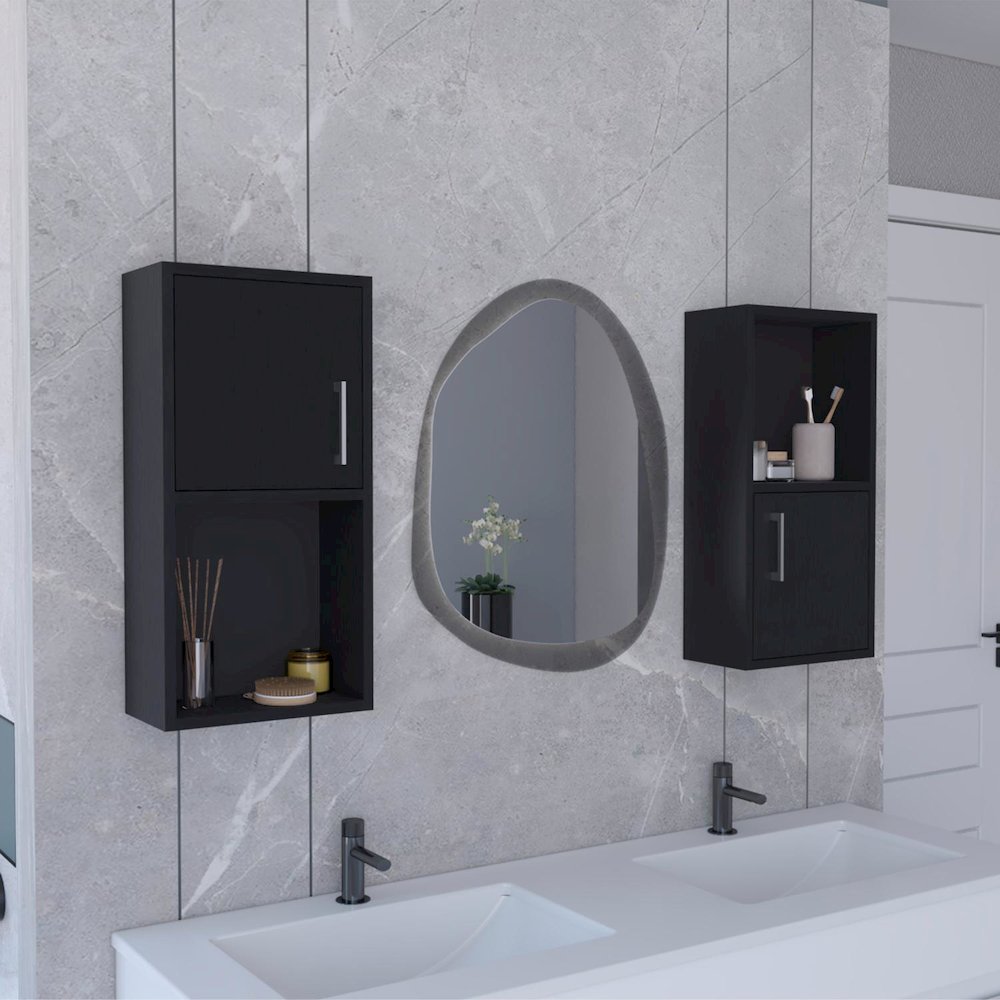 Oba Medicine Cabinet Black MDF. Picture 3
