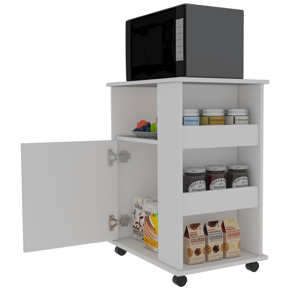 Microwave Cart White MDF. Picture 2