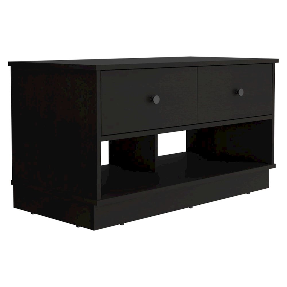 TuHome Hamilton Storage Bench Black MDF. Picture 1