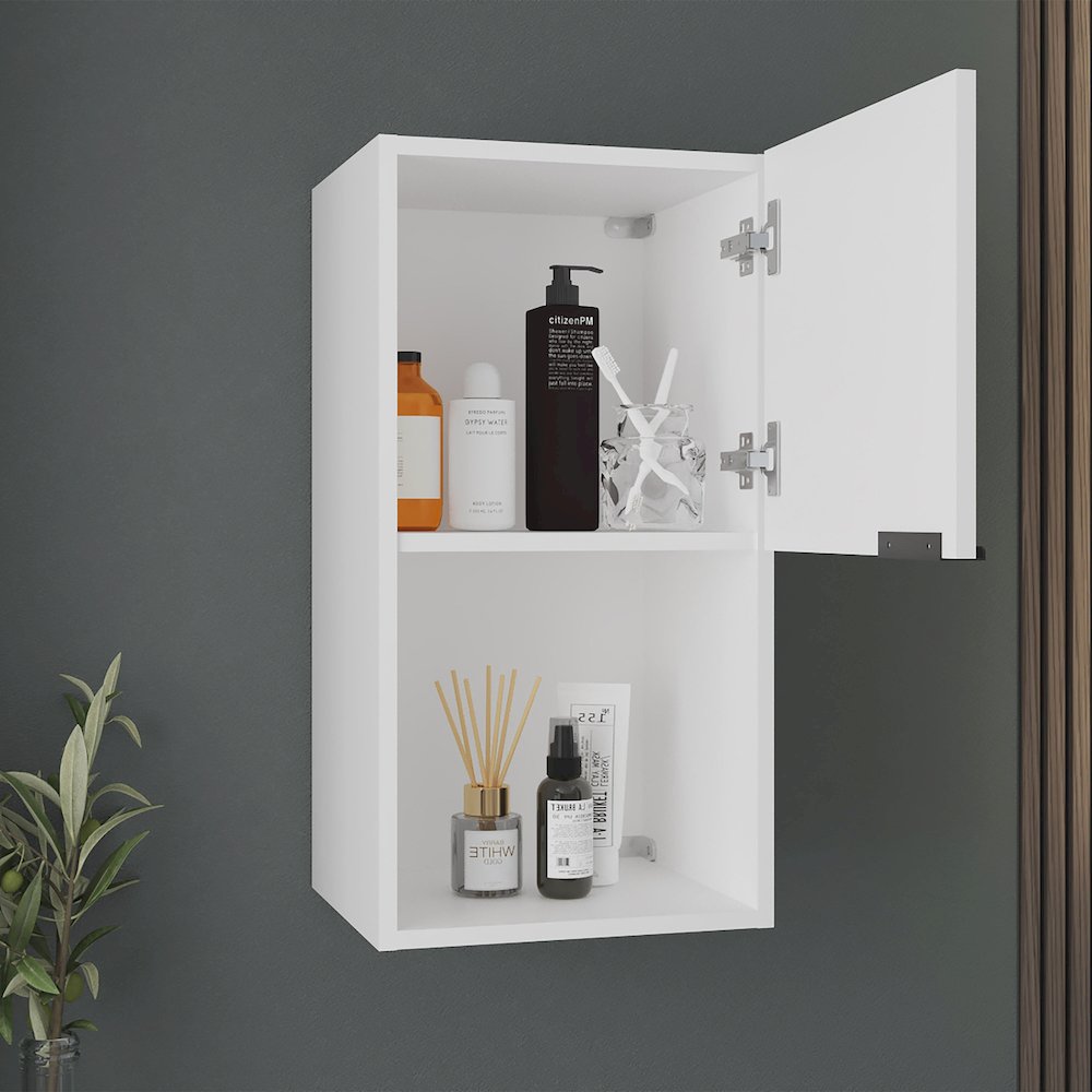 Medicine Cabinet with Mirror and Shelves, White. Picture 3