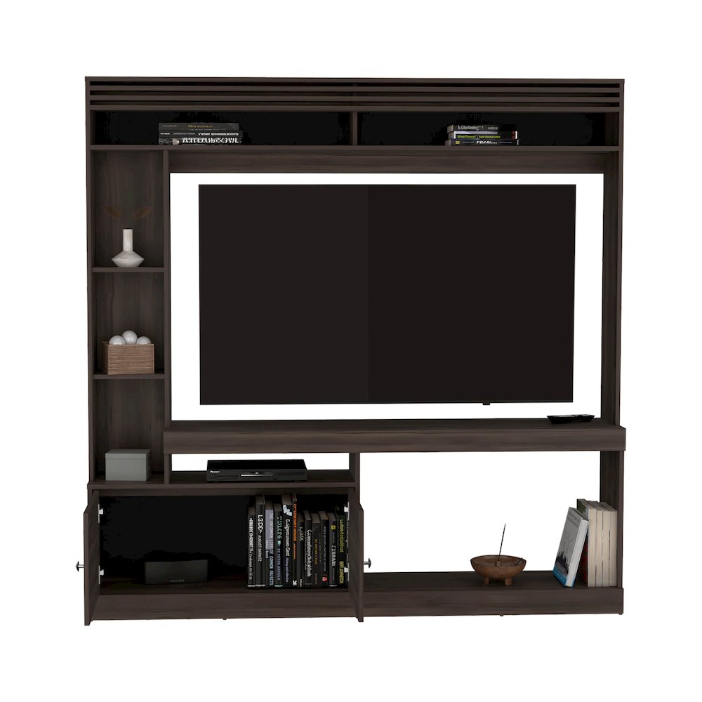 Dante Entertainment Center Dark Walnut MDF. Picture 1