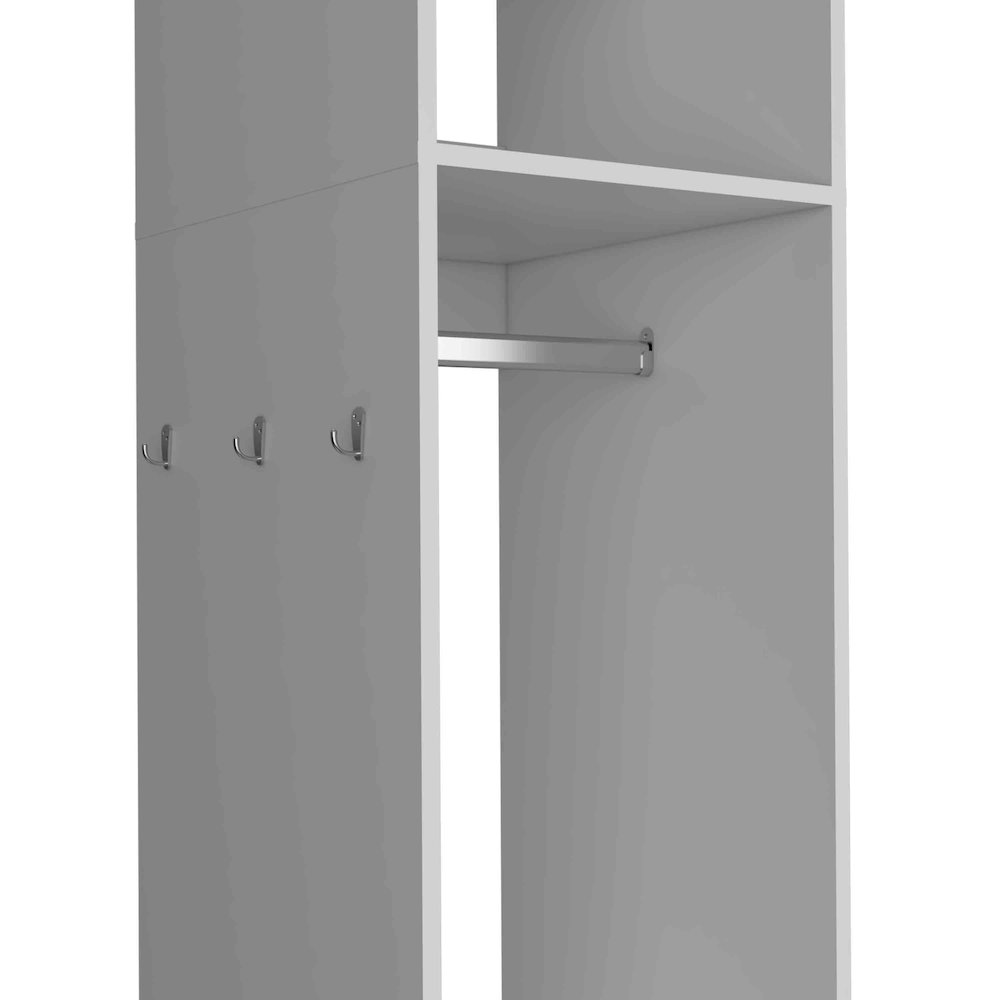 Cluster Wardrove with Mirror White MDF. Picture 1