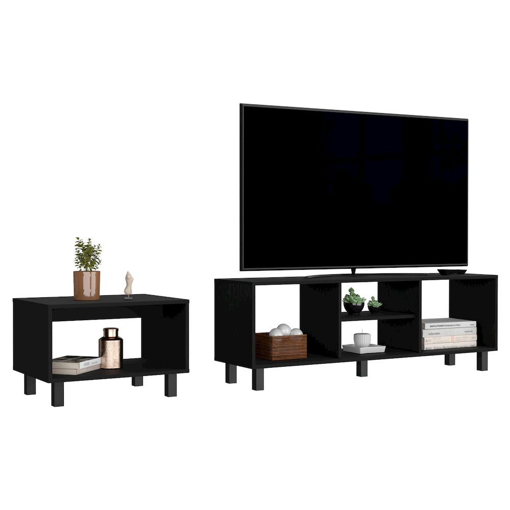 Eclipse 2 pc Living Room Set Black MDF. Picture 2