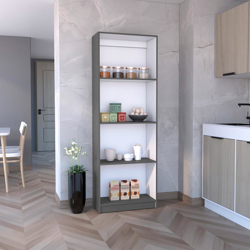 Home Bookcase Matt Gray / White MDF. Picture 3