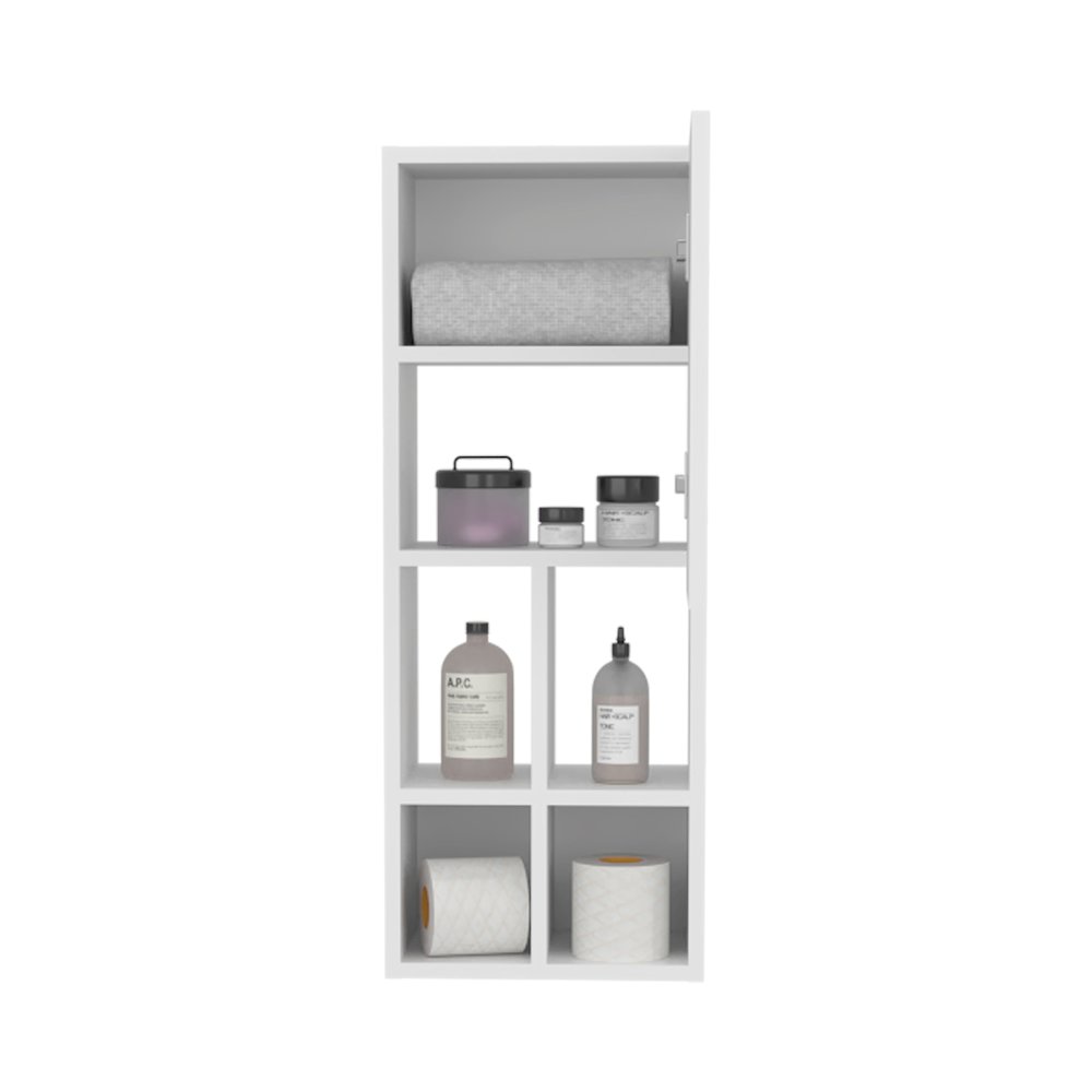 Niwot Wall Bathroom Cabinet, One Door, Organizer, White. Picture 2