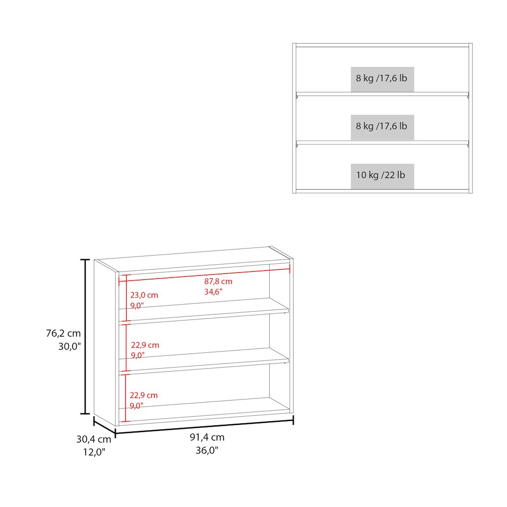 3-Tier Open Wall Cabinet, Wall Shelf, Storage Cabinet, Garage White. Picture 5