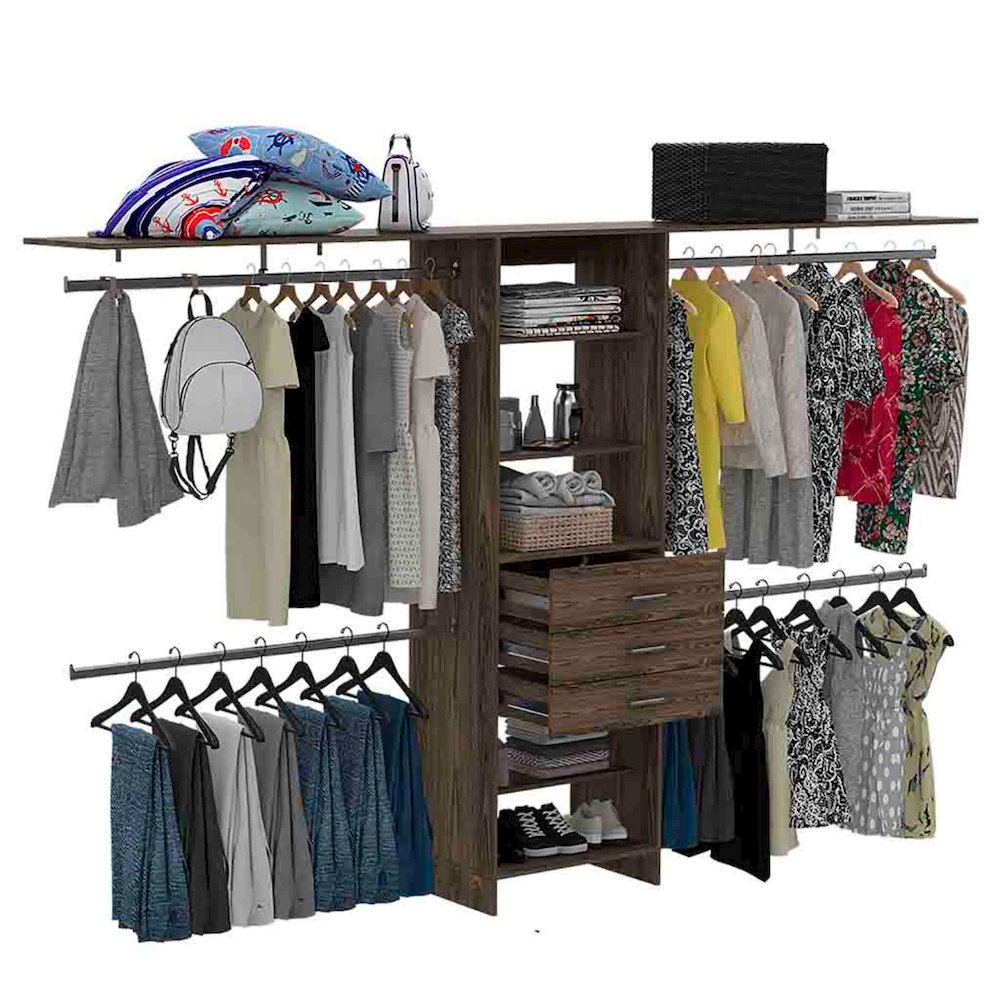 Plego 1 Closet Dark Walnut MDF. Picture 2