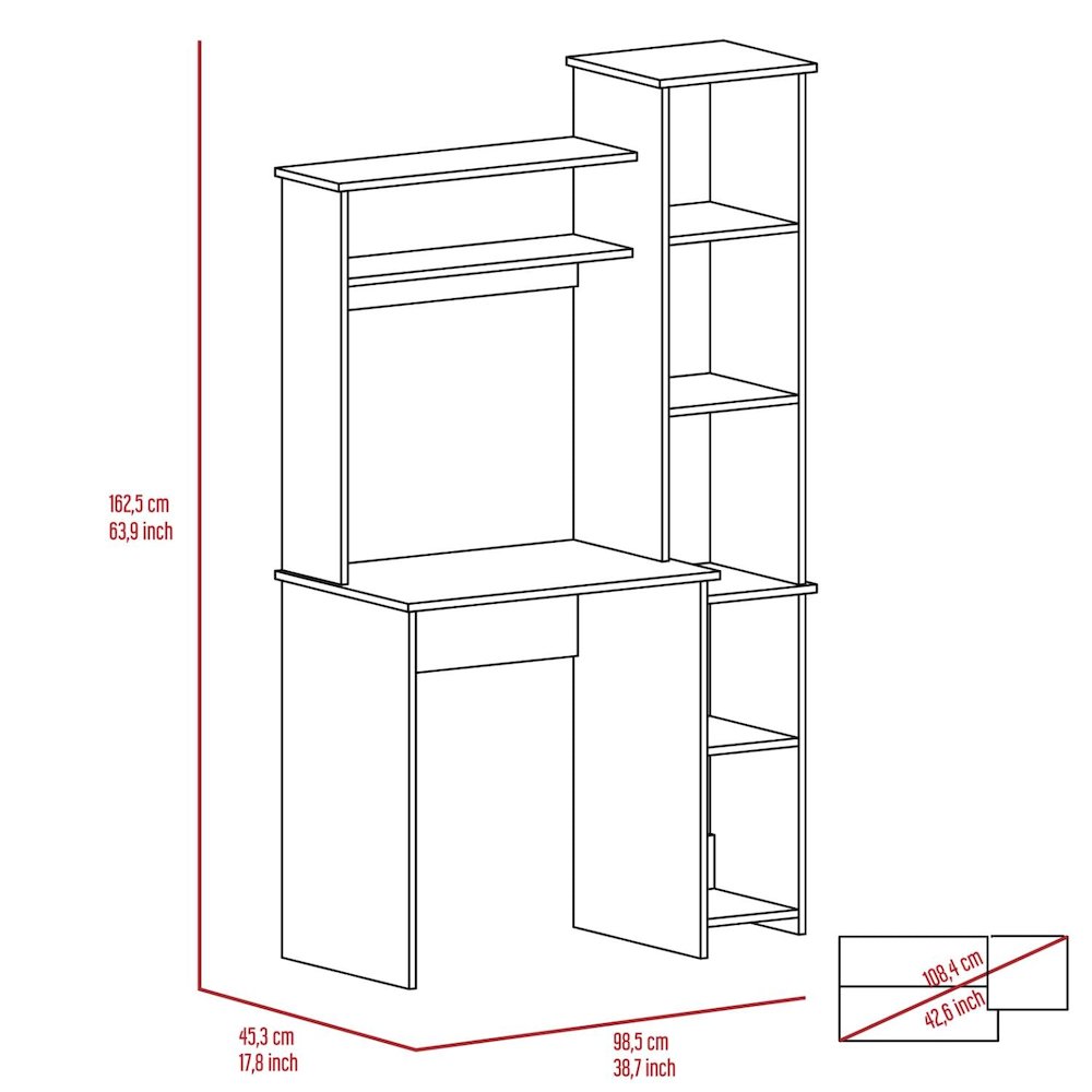 Paprika Kitchen Cart Light Oak / White MDF. Picture 4