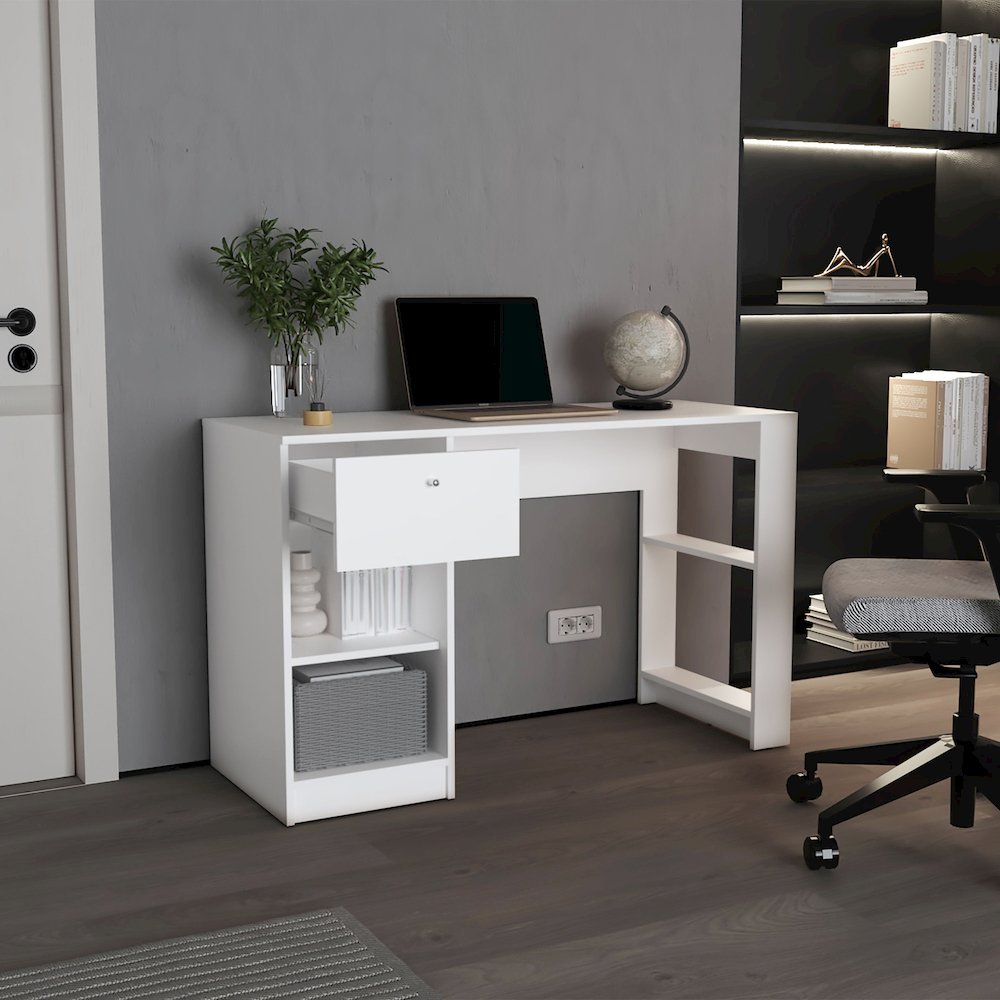 Macondo Kitchen Island White / Macadamia MDF. Picture 4
