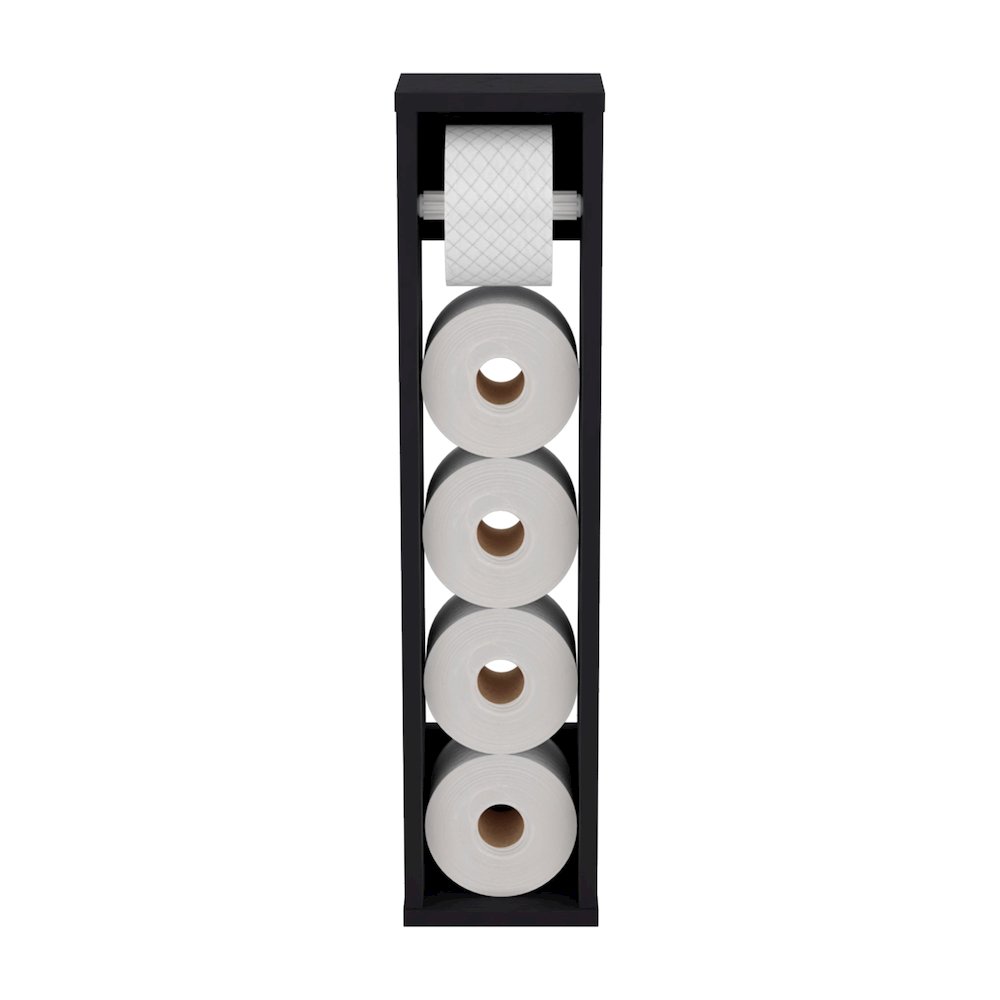 Bali Toilet Paper Holder Shelf Black Wengue MDF. Picture 1