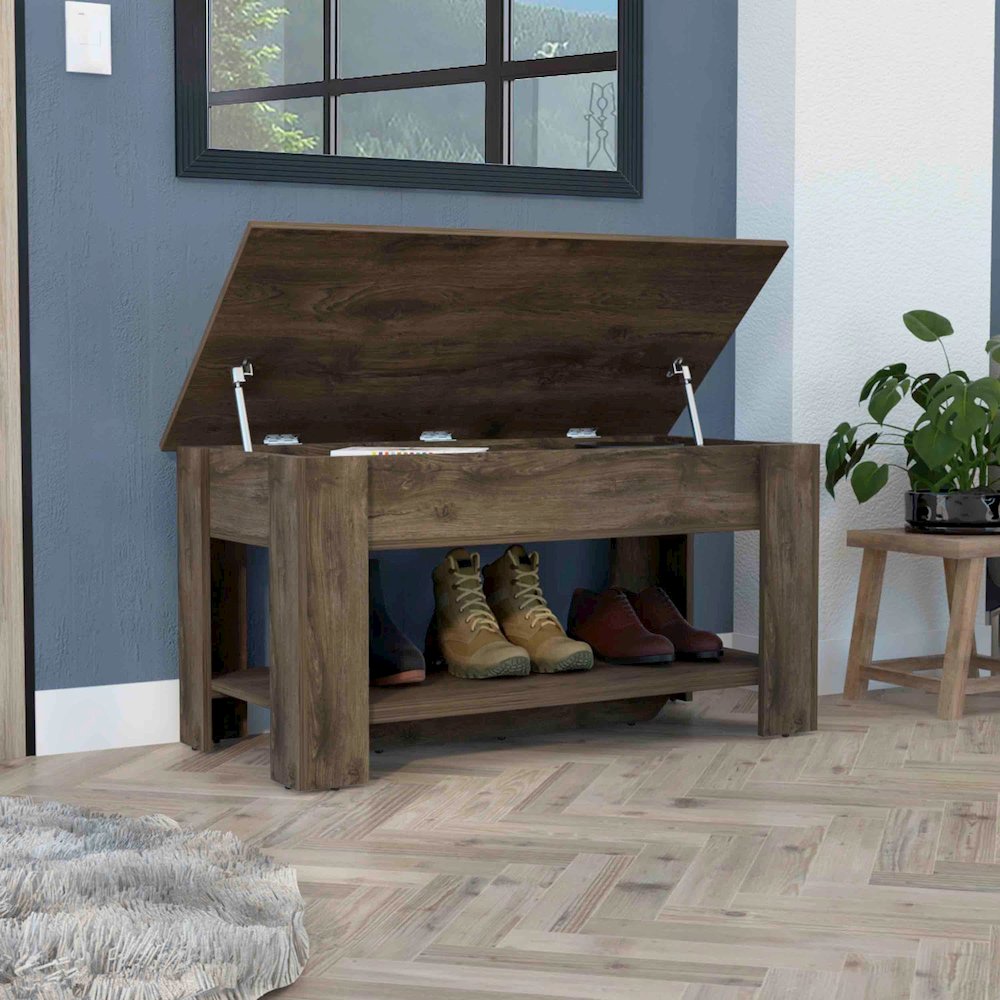 Entryway Benches Dark Brown MDF. Picture 5