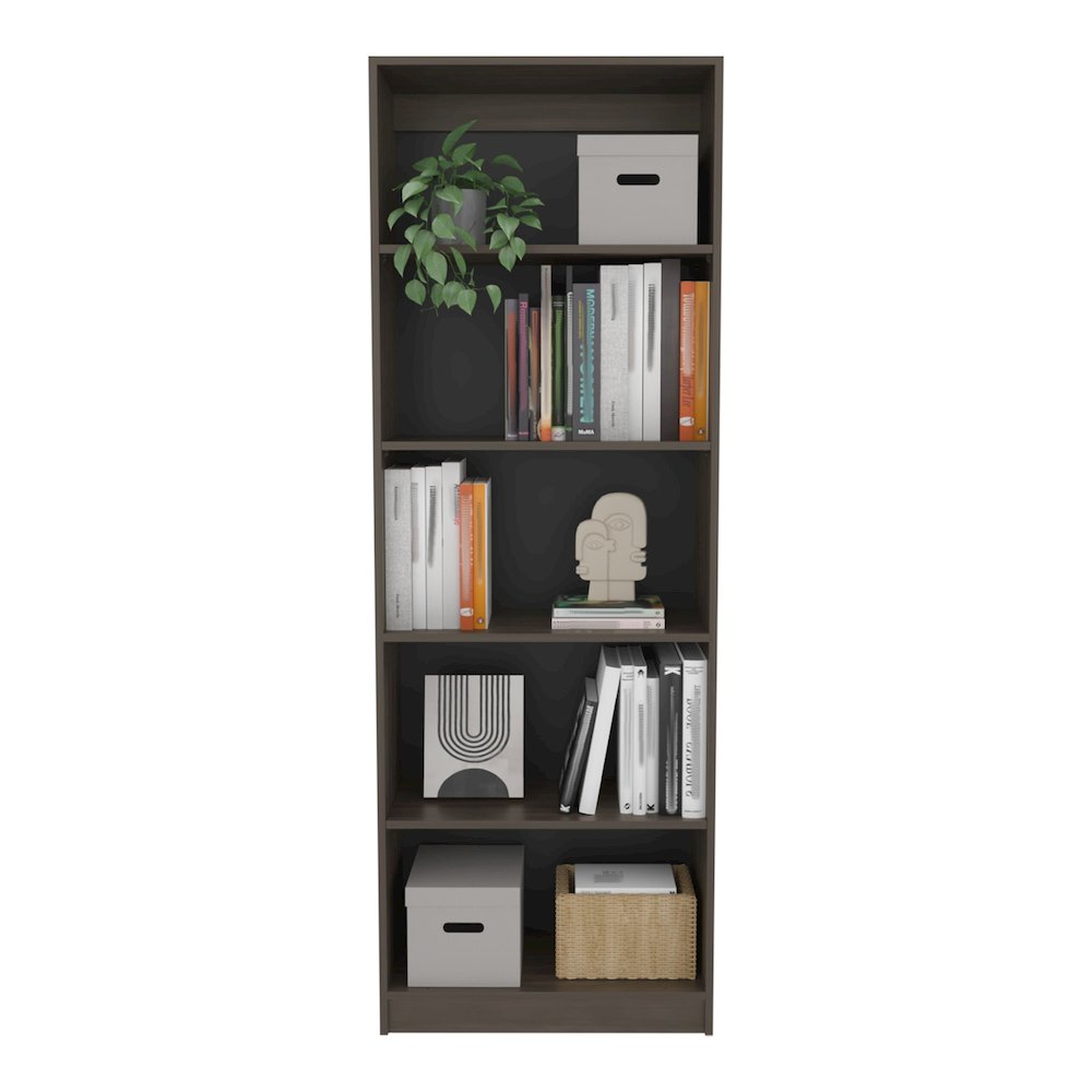 Home 4 Shelves Bookcase Kronos, Open Storage, Stained Walnut. Picture 5