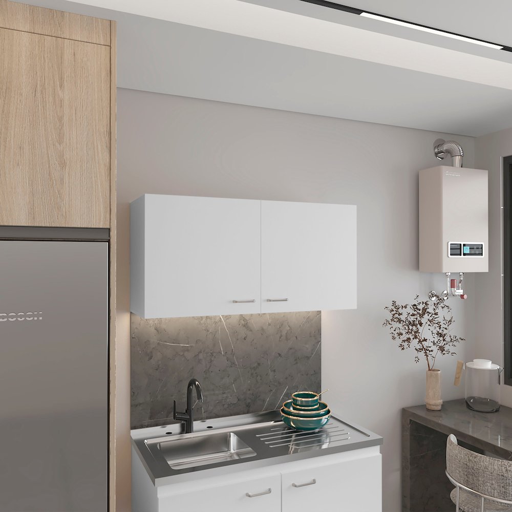 Napoles Wall Cabinet White MDF. Picture 3