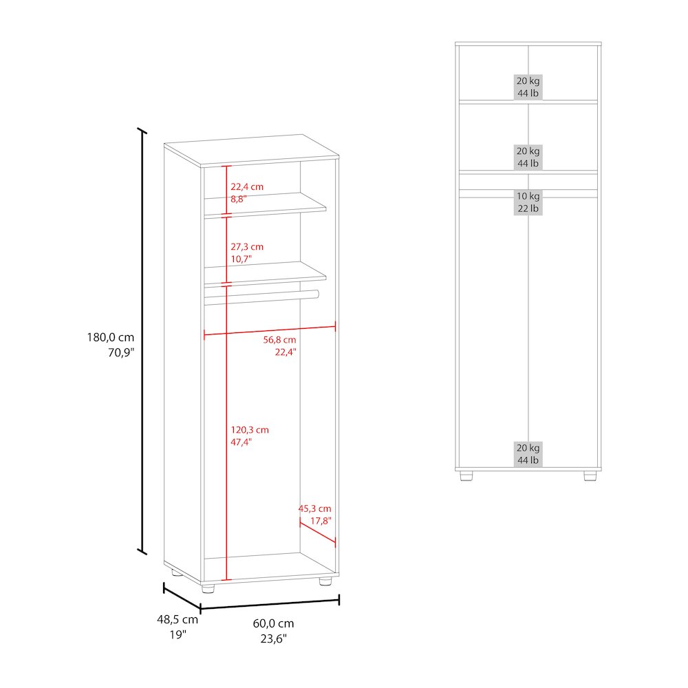 Aurora Armoire White MDF. Picture 3