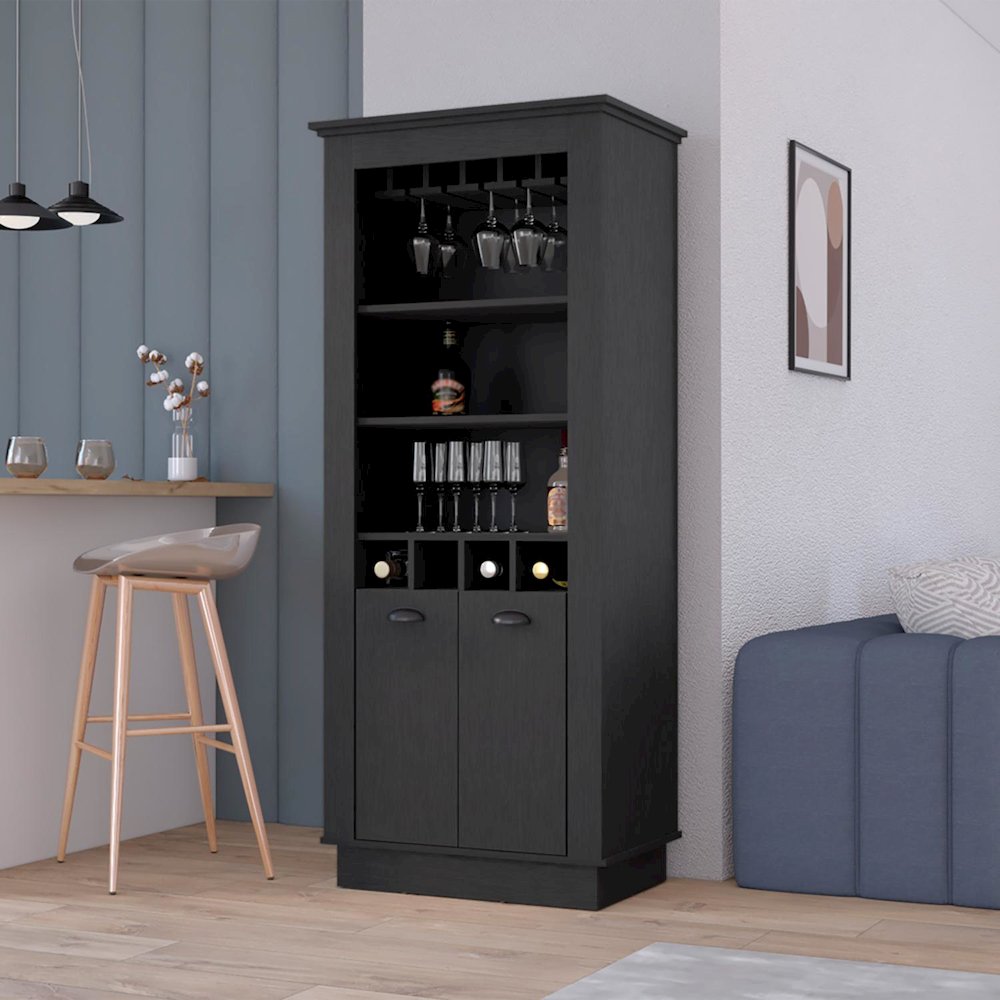 Lafayette Bar Cabinet Black MDF. Picture 3
