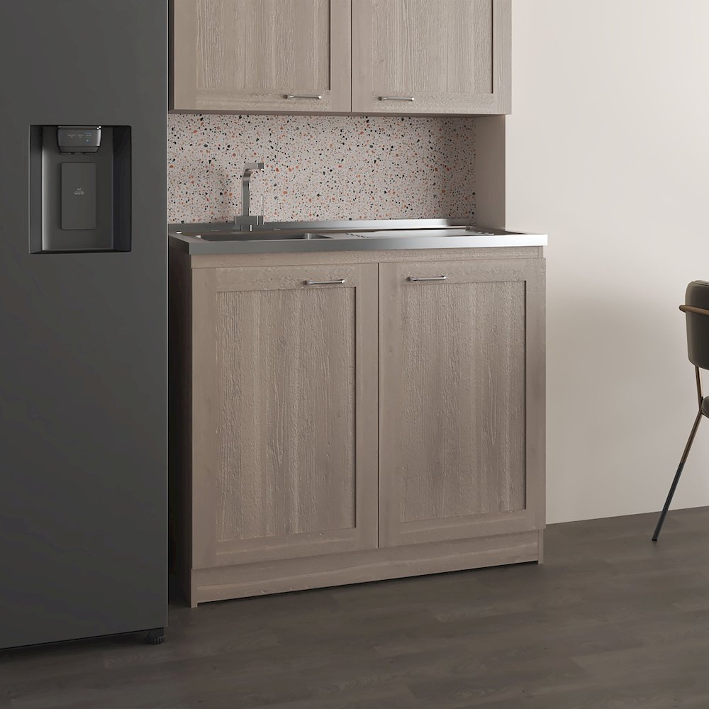 Zurich Utility Sink 39 Two Door Cabinet Light Gray MDF. Picture 3