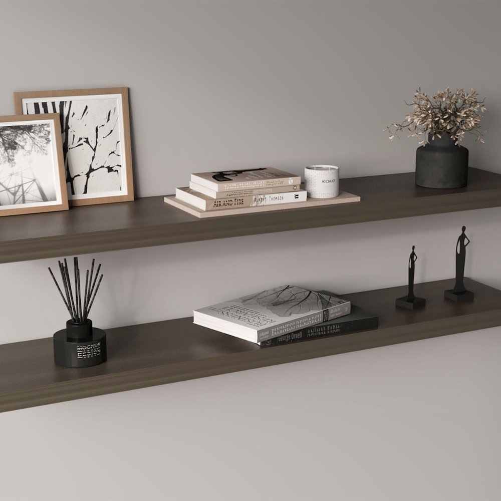 Ecco 47" Wide Floating Shelves Set Of 2, Shelves For Wall Decor, Olive. Picture 1