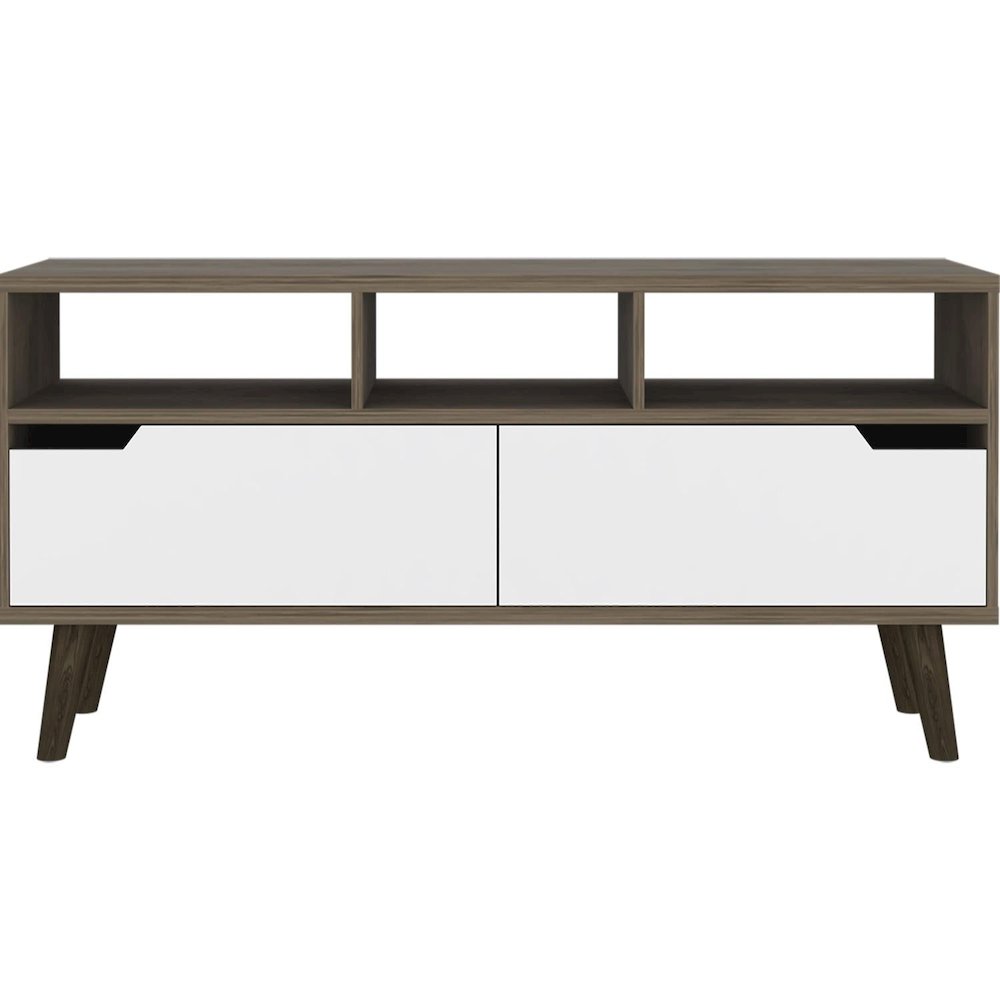 Oslo Tv Stand 2.0 Dark Brown / White MDF. Picture 1