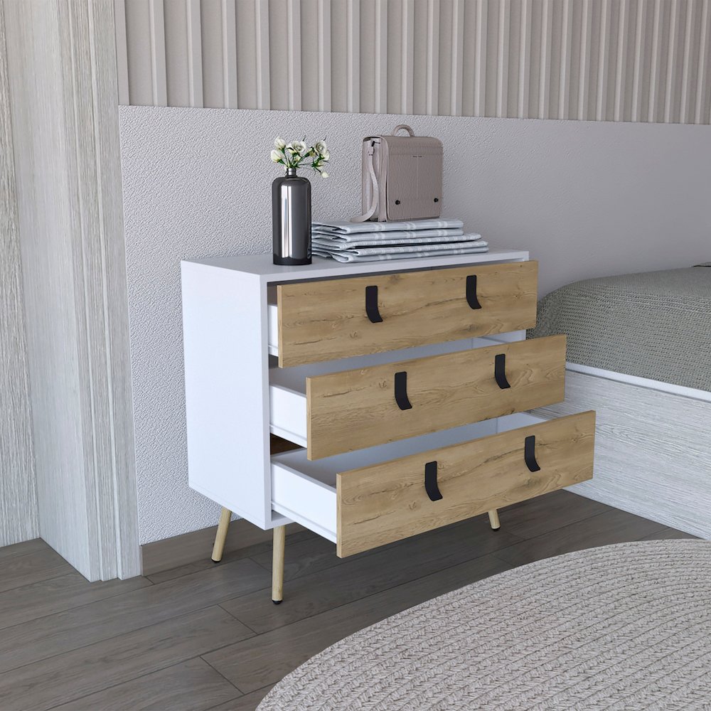 Huna Dresser White / Macadamia MDF. Picture 3