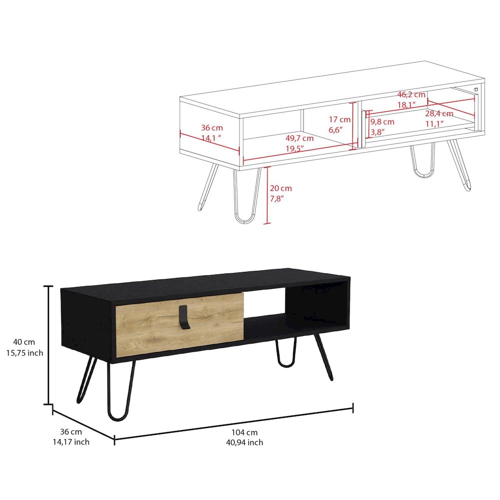 Huna Coffee Table Black / Macadamia MDF. Picture 4