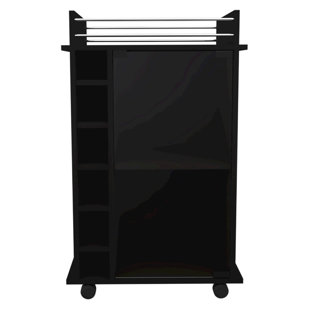 Dukat Bar Cart Black MDF. Picture 1