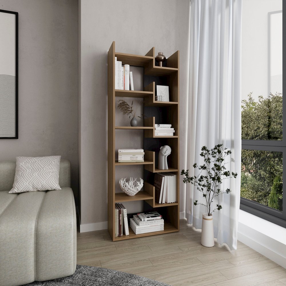 Clover Bookcase Natural Oak MDF. Picture 4