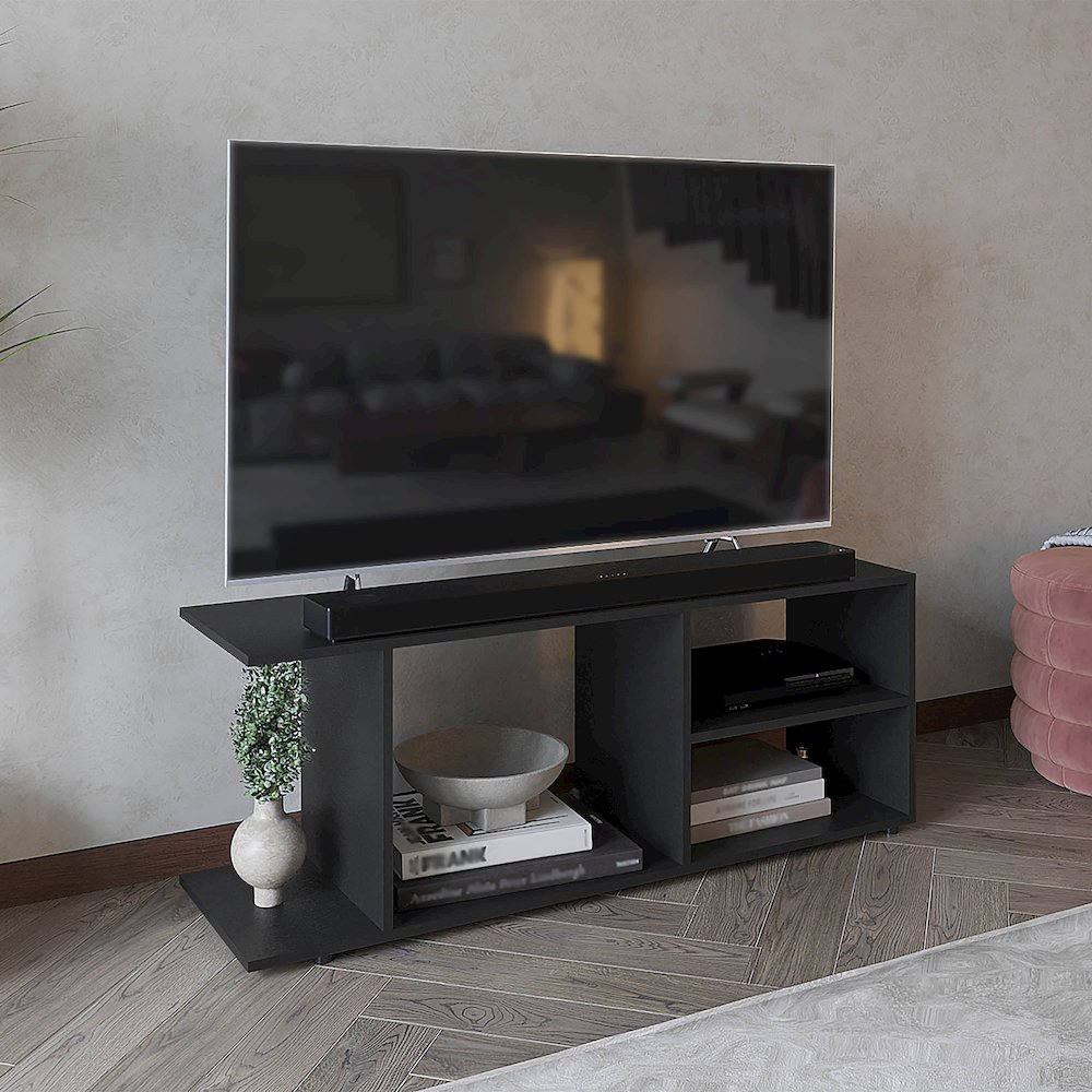 Goodwood Tv Stand Black MDF. Picture 4
