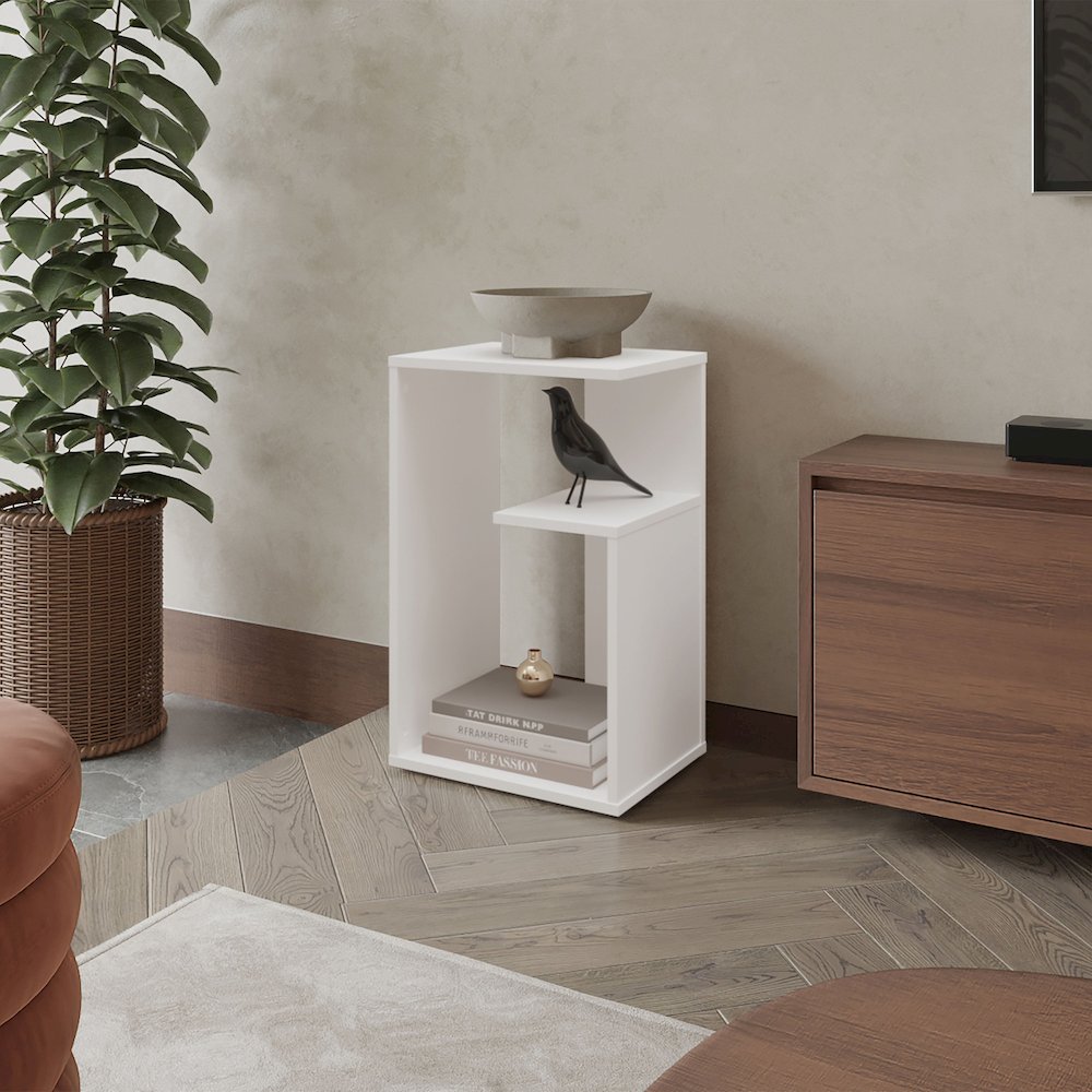 Everet 25" High Side Table White MDF. Picture 4