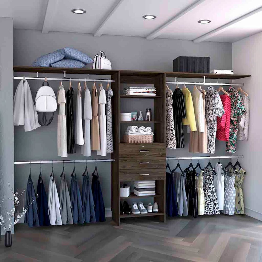 Plego 1 Closet Dark Walnut MDF. Picture 3