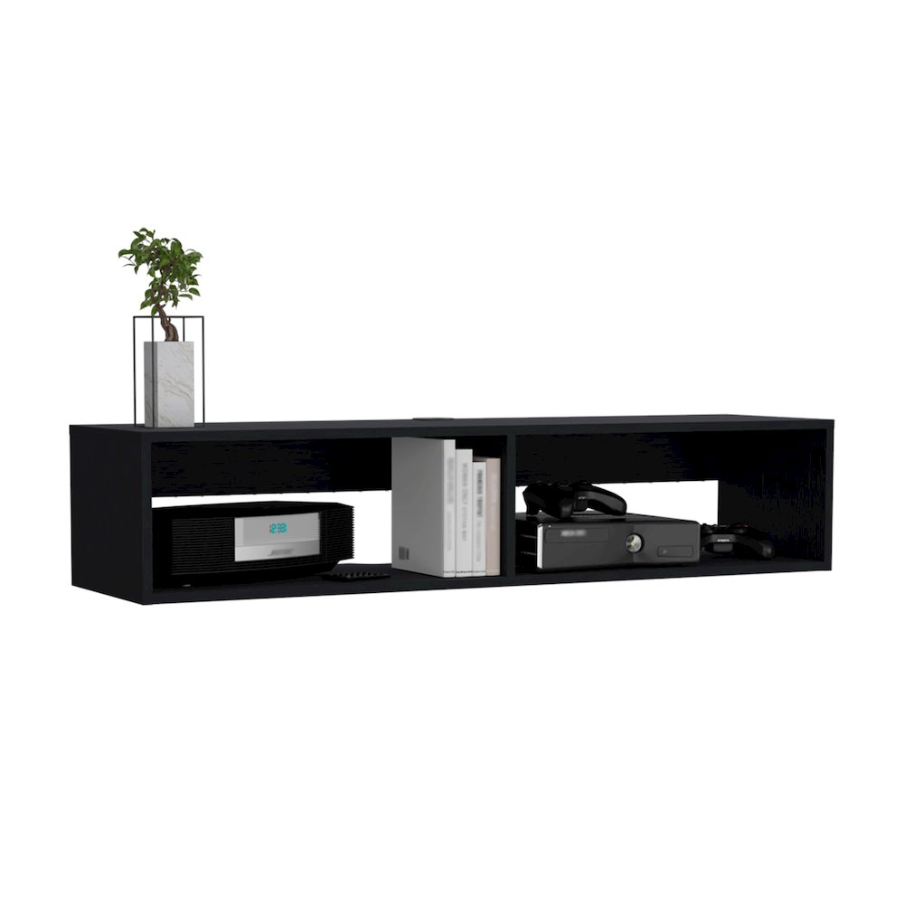 Rockwood Floating TV Stand Black MDF. Picture 1