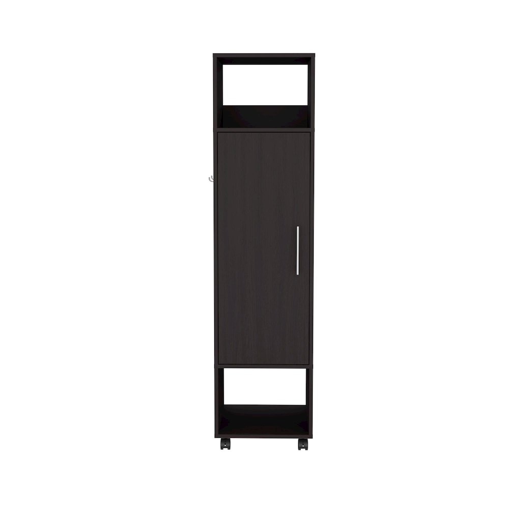 Cluster Cabinet Wardrove with Mirror Black MDF. Picture 2