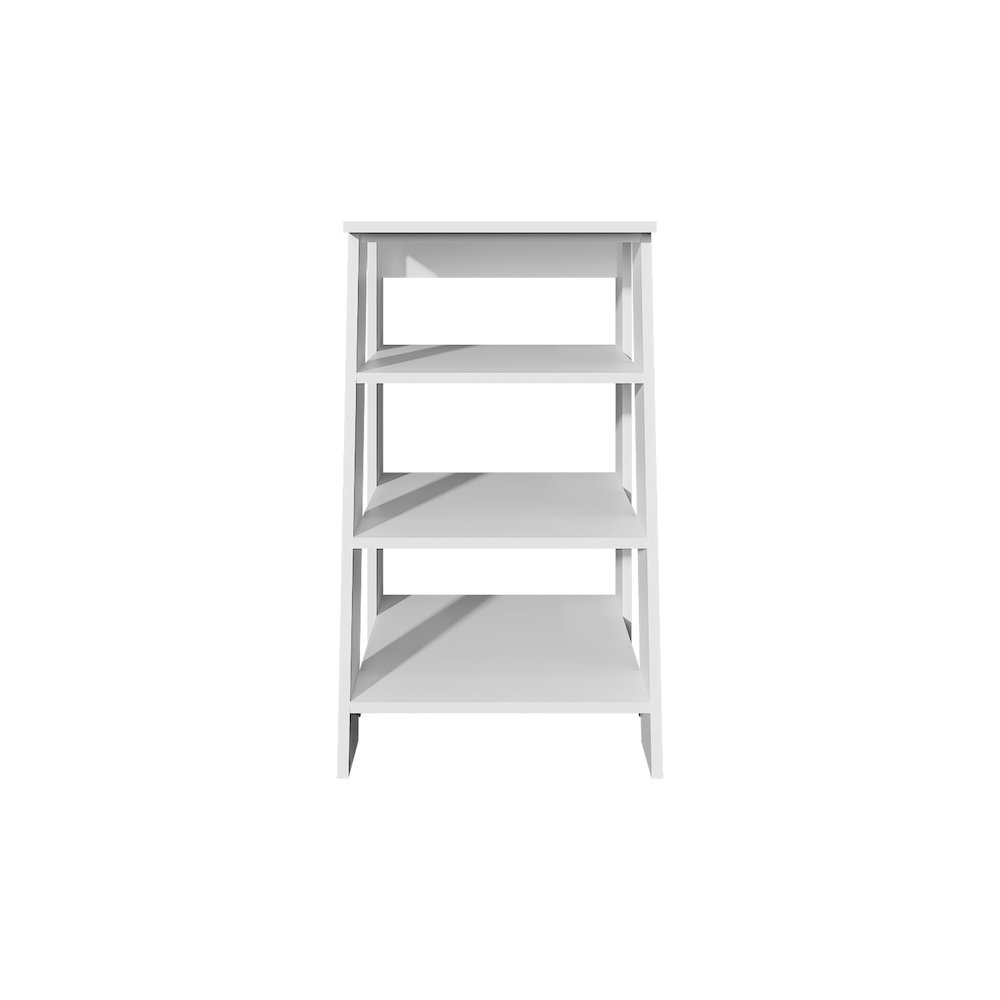 BATHBI 4-Tier Ladder Shelf White MDF. Picture 1